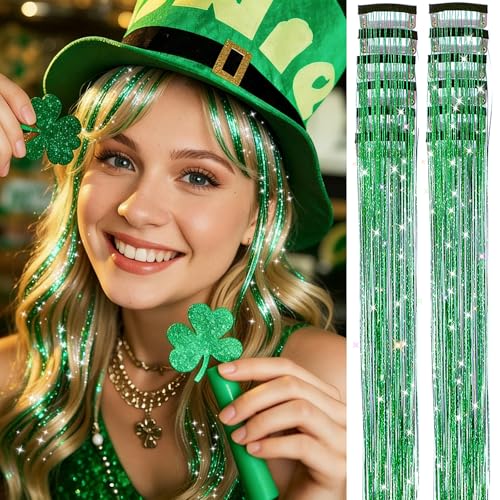 LEDIZE Hair Tinsel,18 Colors Hair Tinsel Kit for Girls 7600 Strands Fairy Tinsel Hair Extensions Holographic Hair Tinsel Heat Resistant Colored Hair Glitter Christmas Party Festival (18 Colors) 1 piece
