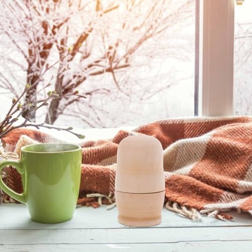 ibasenice Unbemalte Russische Nesting Dolls 4 Sets DIY 5 Matroschka Nesting Dolls Personalisieren Erstellen Sie Ihr eigenes Holzpuppenset Khaki