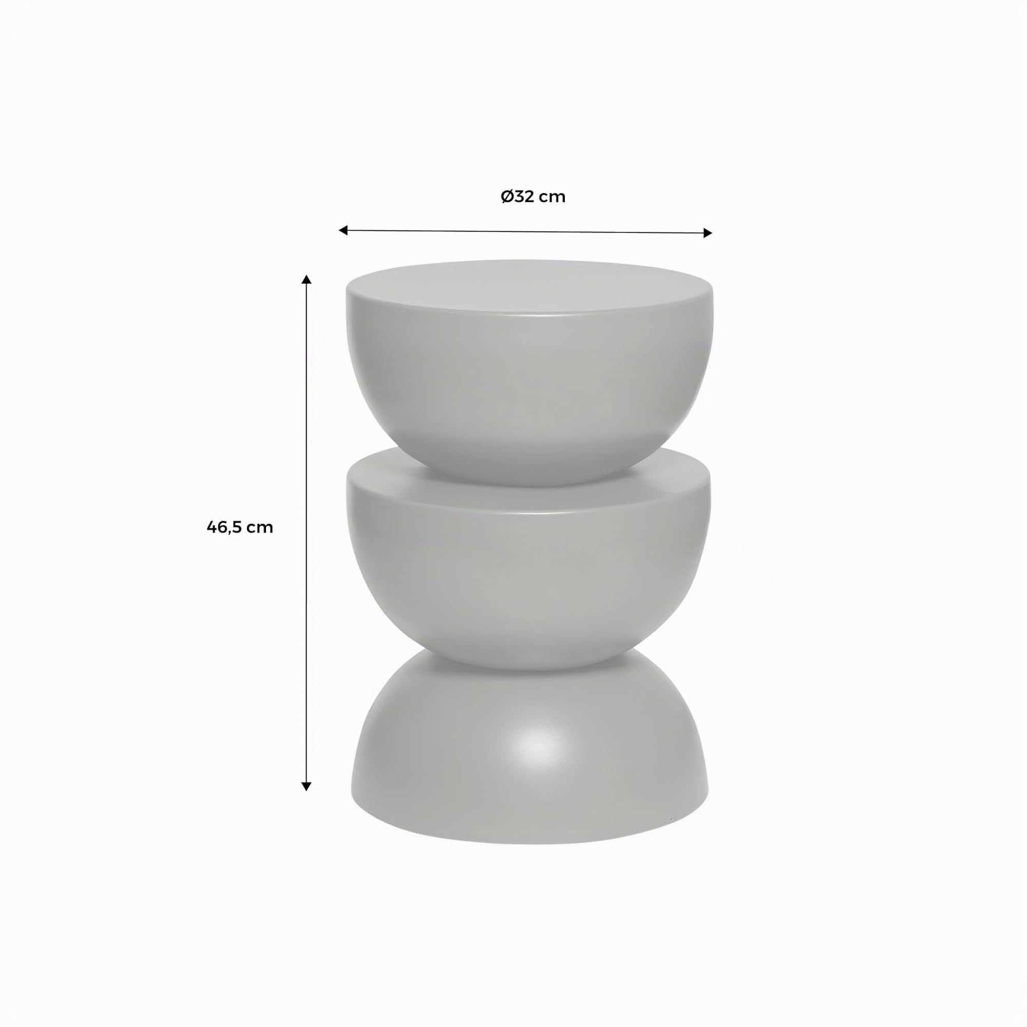 Alice's Home - Table d'appoint. Bout de canapé. Table de Chevet en métal. crème. Coumba. Ø32 x H 46.5cm