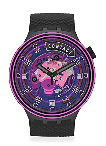 Swatch Big Bold Lacquered Unisex Automatic Watch SB01B126 - Black