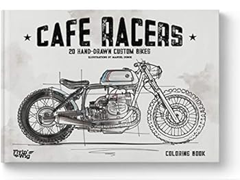 Perfect Paperback Motorcycles Coloring Book for men & boys - Cafe Racer book