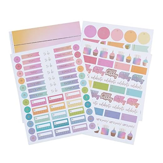 7" x 9" Sticker Pack - Colorblends. 4 Foiled Sticker Sheets with Various Designs. Fun and Function Designs to Optimize Life Planner Organization by Erin Condren.