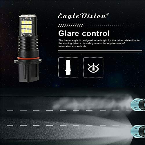 Riloer Lampadine LED per auto, 2PCS P13W 1200LM 6000K Lampadine fendinebbia/Luci di marcia diurna per veicoli auto, luce bianca
