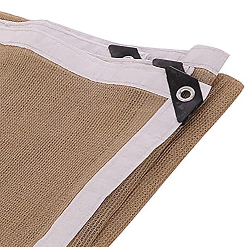 Tecido de sombra de jardim de alta densidade, tecido de sombra respirável HDPE bege com ilhós e cord