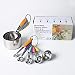 Produktbild Messbecher und Löffel Set aus 10 Stück inkl. 5 Messbecher und 5 Messlöffel Metall zum Messen von trockenen und flüssigen Zutaten 10 Piece silber