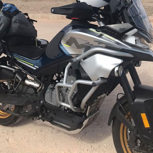 Midimttop Kołki do autostrady silnika, stalowe motocyklowe, osłona zderzaka, srebrne, pasują do CFMOTO CF MOTO 800MT 800 MT, akcesoria 2021, 2022, 2023, 2024, srebrne