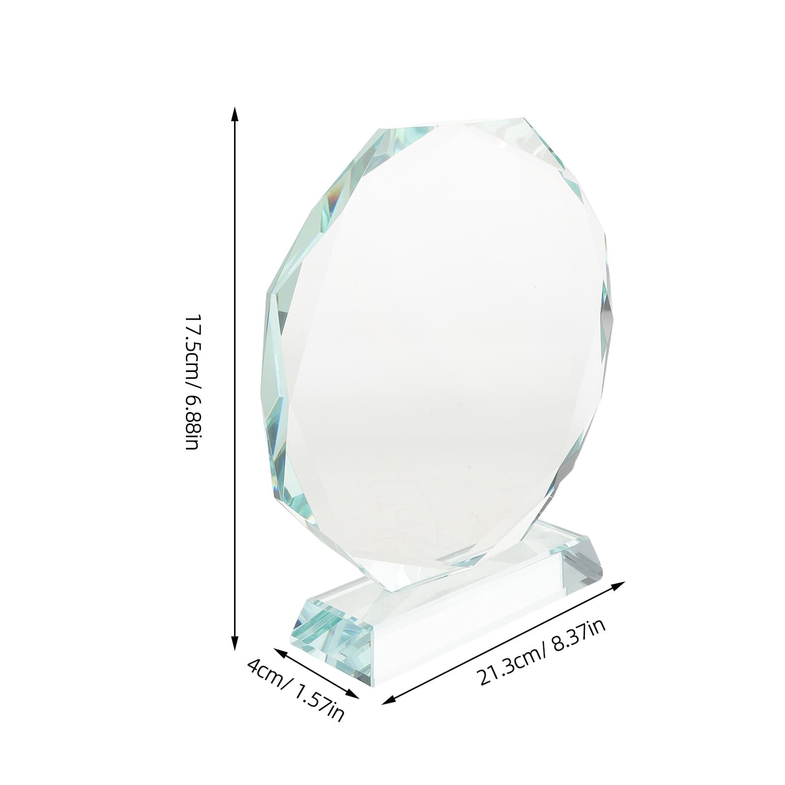Trofeo de Cristal Octogonal 160mm Transparente, Placa de Premio al Logro para Reconocimiento Empleados, Premio de Cristal para Jubilación y Medalla de Agradecimiento