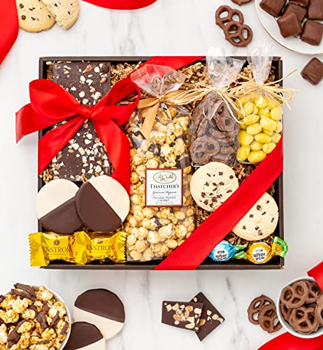 Worthy Indulgence Gift Box Filled with Gourmet Chocolates, Cookies, Popcorn & More by GiftTree