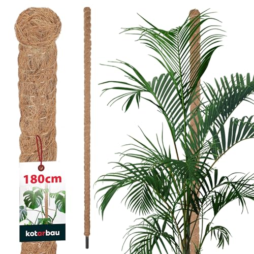 KOTARBAU® Moosstab für Monstera Kokos Natural ⌀ 3,2 x 180 cm Pflanzenstab Rankhilfe für Monstera Pflanzen Kokosstab Pflanzstab Rankstab Moss Pole Monstera Rankhilfe Blumenstab Moss Stab