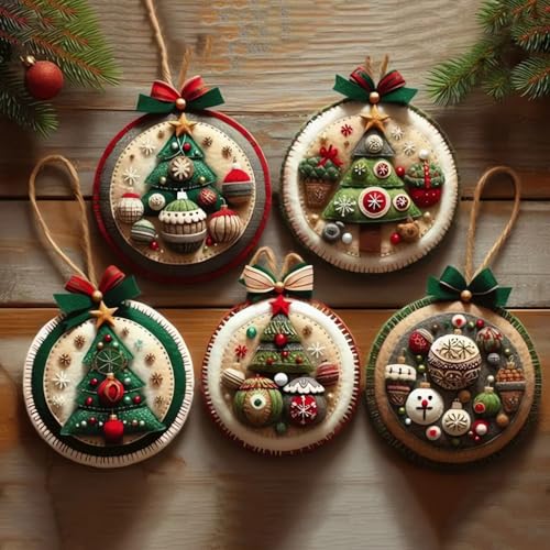 DIY Christmas Felt Patch Kit, Felt Christmas Ornaments, Craft Set