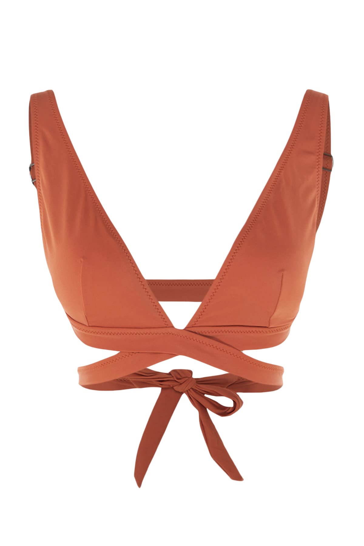 Trendyol FeMan Triangle Knit Bikini Top,Tile,34