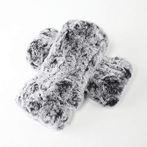 Fur Story Women Winter Knitted Rex Rabbit Neck Warmer Infinity loop=