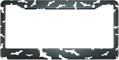 Miniatura 19 de HOSNYE - Marco de placa para automóvil con bandera de carrera, tablero ajedrezado vintage, cubierta de metal para placas frontales, marco de placa