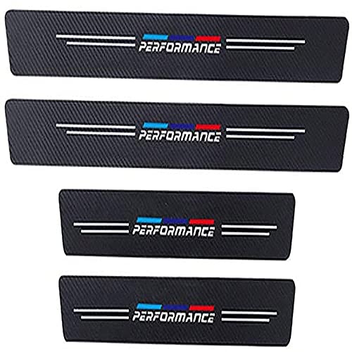 FCYYLIGHT Autocollants de seuil de Voiture 4 pièces pour BMW E34 F10 E46 F30 F20, Protection de seuil de décalcomanies en Fibre de Carbone Cover
