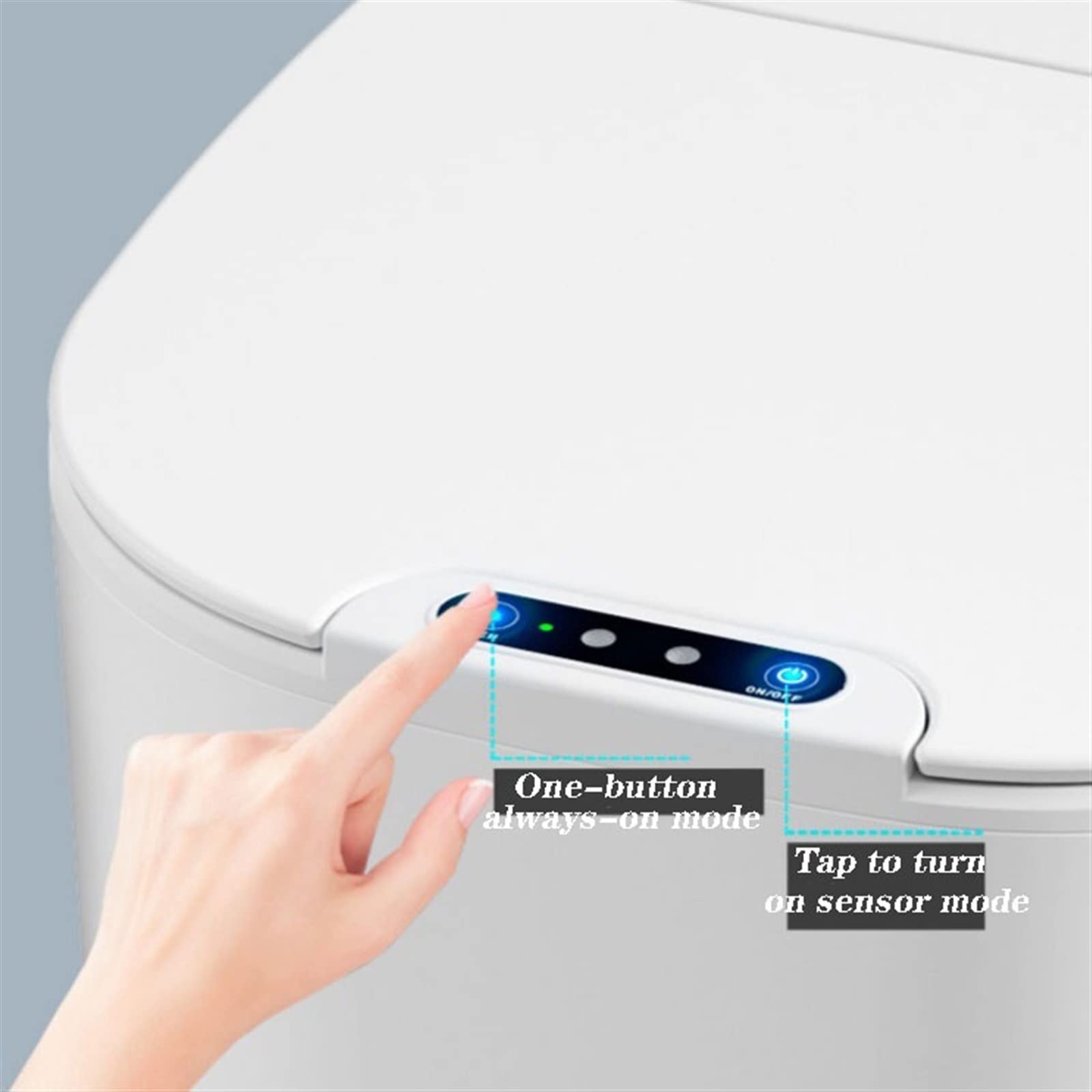 Papeleras automáticas Papelera de inducción automática de Gran Capacidad de 16L, Papelera Inteligente Grande for el hogar, Cesta de Papel higiénico con Tapa Cubos de Basura Tapa (Color : White)