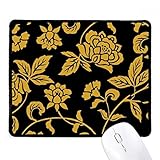 Matériel: Caoutchouc DIYthinker Style chinois Asie Pivoine motif antiglisse Tapis de souris Bureau Jeu Noir Titched Edges cadeau