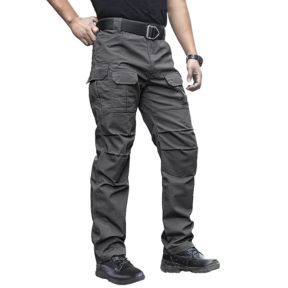 Tactical Pants MenWaterproof Military Combat Cargo Work Pants Rip Stop Lightweight Hiking‌ Gray - View #12