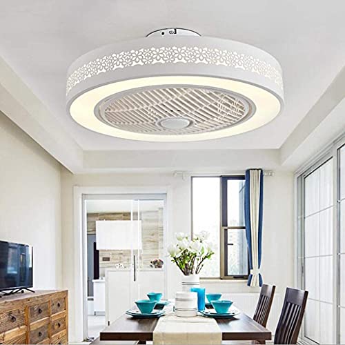 Ventilador de techo con luz LED regulable y aspas invisibles con mando para dormitorio 5