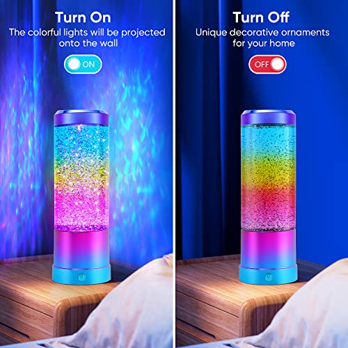 Lava Lamp, Rainbow Glitter Lamps With Automatic Color Changing And Clear Liquid, Usb Cable/Battery Powered Home Decoration Lamp, Perfect Room Decor For Kids Teens Adults Birthday Gift Party (Blue) #TOP5