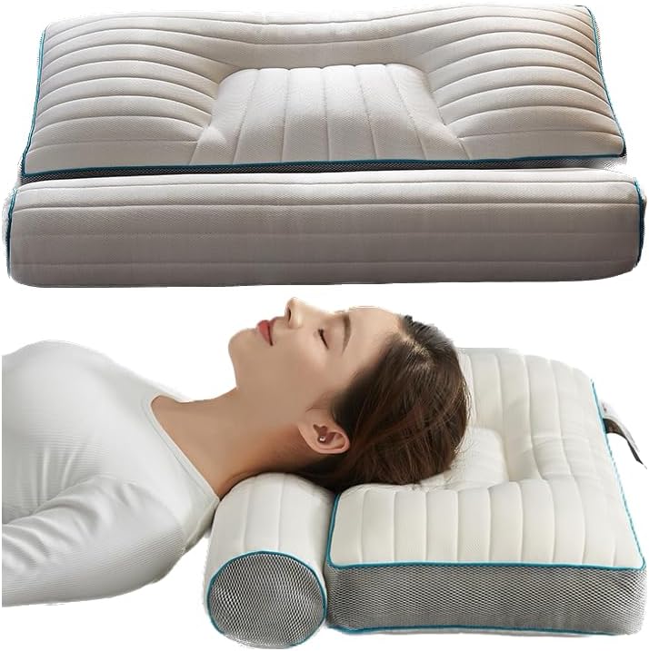 Miniatura 1 de Almohada de espuma viscoelástica para dormir, contorno ergonómico cervical, almohada ortopédica de cama para aliviar el dolor de cuello, dormir