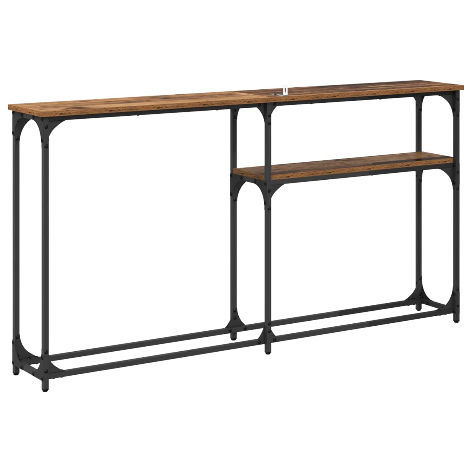 Tavolo Consolle Industriale Legno Vecchio 145 x 22,5 x 75 cm | Mobile d'ingresso salvaspazio per corridoio e soggiorno, ottimo per riordinare chiavi e decorazioni con stile.