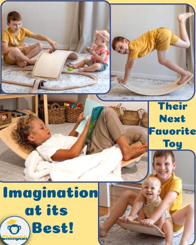 37 Inch Finger Safe Wobble Board For Kids, Wooden Toddler Balance Toys, Montessori Rocker. #TOP7