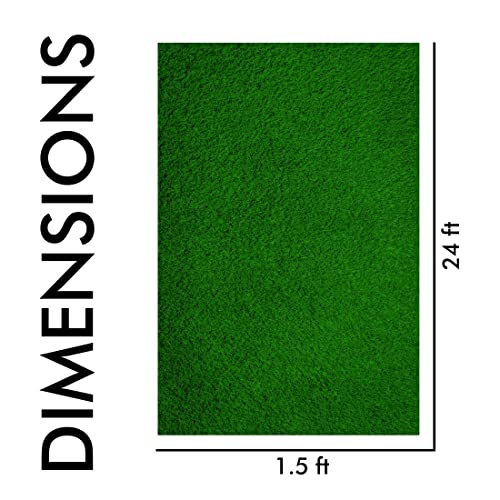 Image of Yellow Weaves 35 Mm High Density Artificial Grass Rectangular Carpet Mat For Balcony, Lawn, Door - (1.5 X 24 Feet), Green