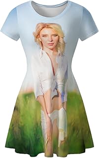 Custom Casual Dress for Women Personalized Summer Dress with Logo Text Picture Customized Short Sleeve Sundress Print