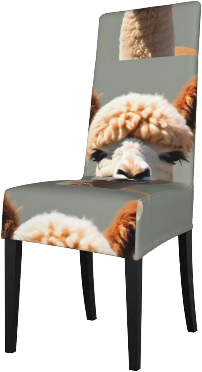 Alpaca Avatar Prints Protection Cover for Dining Chair – Stretchy & Wrinkle-Resistant Chair Throw Covers for Dining Room, Hotel, and Event Decor