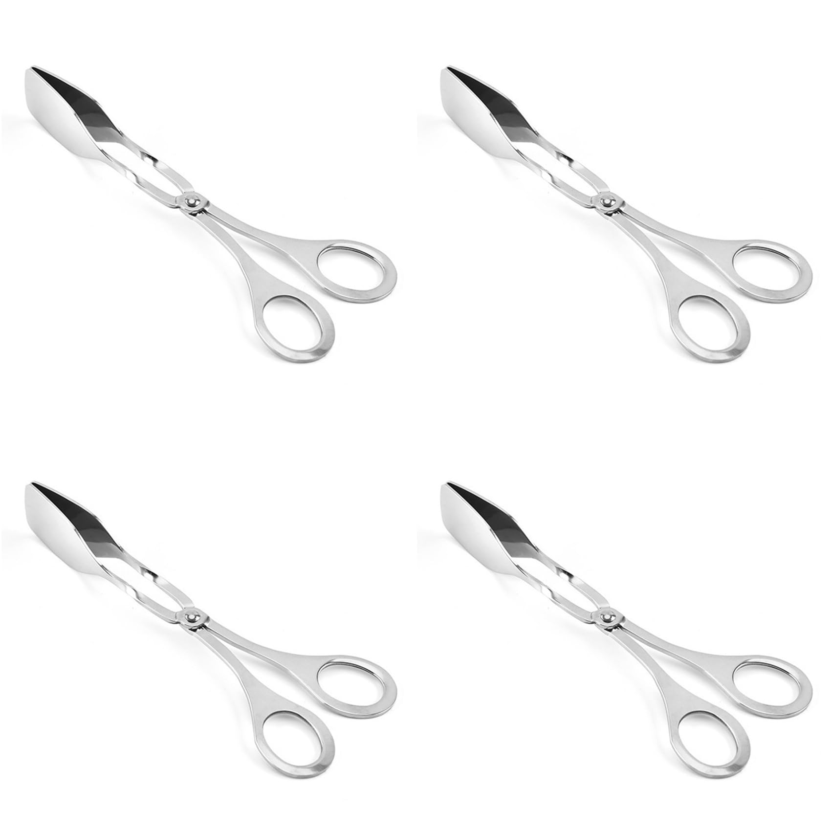 Aundhegrtt 4X Food Tongs, Barbecue Tongs Buffet Kitchen Bread Tongs Hotel Steak Tongs Barbecue Salad Tongs