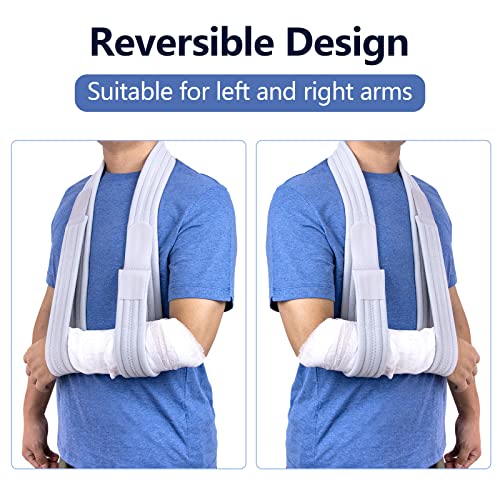 yeloumiss Arm Sling Adjustable Shoulder Support Sling Lightweight Comfortable Shoulder Immobiliser Support for Women and Men for Right Left for Wrist Hand Elbow Arm Injured 63 inch (Gray) - Image 2