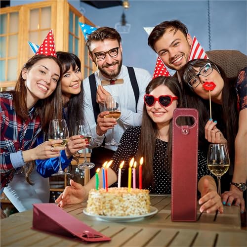 Bolsa de vino de cuero con acabados premium para botellas de champán y licores 6