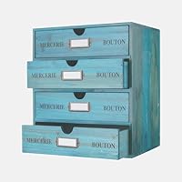 Vista 15 de Caja de Almacenamiento de Madera Organizador de Escritorio Rústico con 3 Cajones Accesorios de Escritorio de Oficina Estante Contenedores