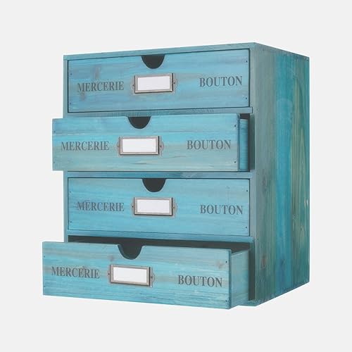 Miniatura 15 de Caja de Almacenamiento de Madera Organizador de Escritorio Rústico con 3 Cajones Accesorios de Escritorio de Oficina Estante Contenedores