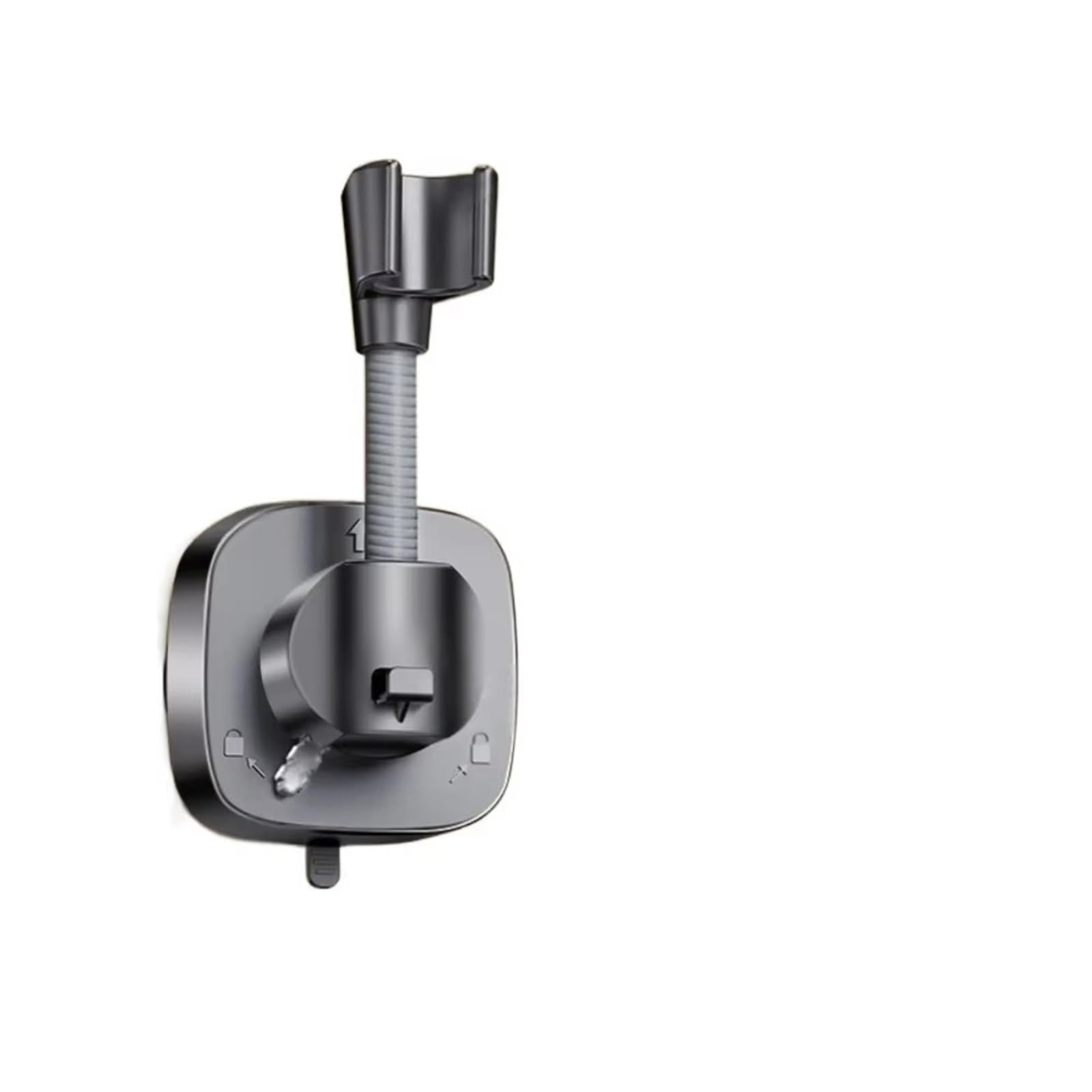 Support pomme de douche ventouse réglable gris | Fixation murale salle de bain sans percer