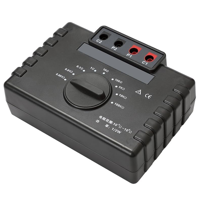 Lightning Protection Standard Ground Resistance Tester Meter Ground Resistance Resistance Measurement with Accuracy 0.05% Temperature Coefficient ±25ppm