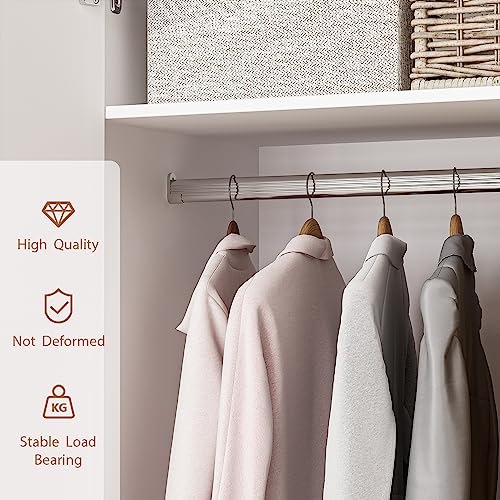 Homseewardrobearmoirewith2doors2drawershangingrod2compartmentswoodenclosetstoragecabinetwithgoldhandlesforbedroomwhite315lx191wx711h  Urban Country Home Decor Homsee wardrobe armoire with 2 doors 2 drawers hanging rod 2 compartments wooden closet storage cabinet with gold handles for bedroom white 315l x 191w x 711h  urban country home decor