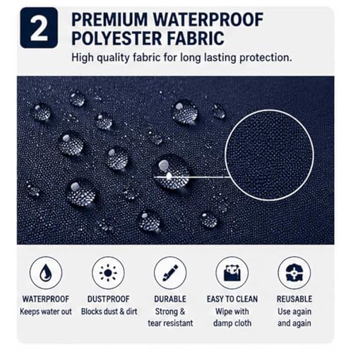 Image of AC Cover for Indoor & Outdoor Unit | Waterproof, Dustproof, All-Weather Protection Against Dust, Rain & Sun (Split AC Cover Navy Blue, Upto 1.5 Ton)