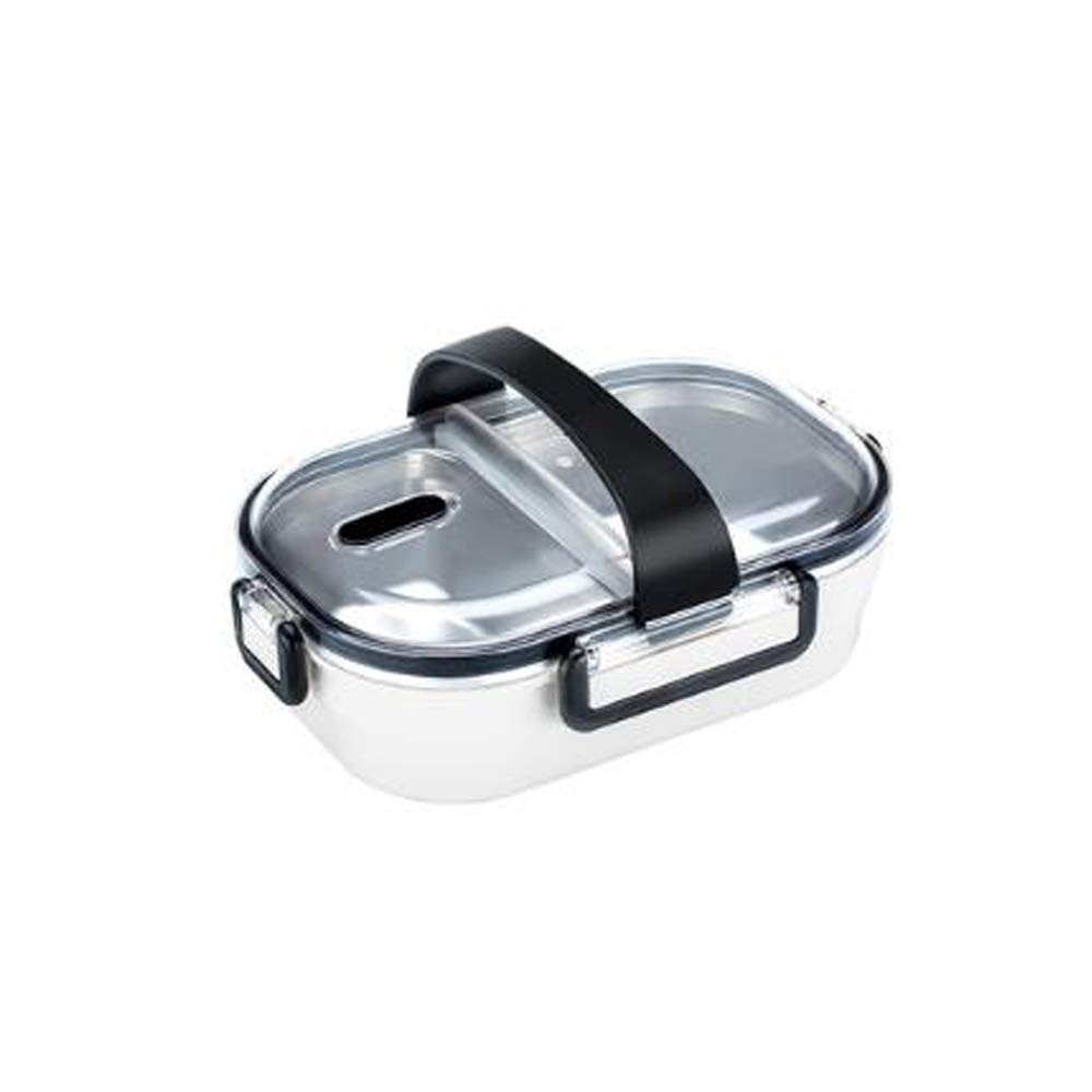 REYG Fiambrera Dividida de Acero Inoxidable, Adecuado para La Escuela, Picnic y Camping, 21 * 14,8 * 7 Cm,White