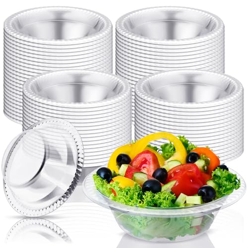 Image of Lallisa 100 Pcs 12oz Clear Disposable Plastic Bowls Party