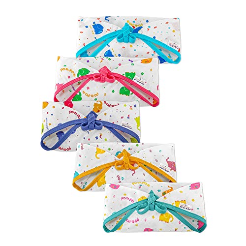Image of Triangle Nappy For Babies, Reusable, Washable Soft Muslin Cotton Nappy /Langot for New Born Baby | Gentle on Baby Skin | Helps in Potty Training | 0-1 months | Pack of 5 | Printed
