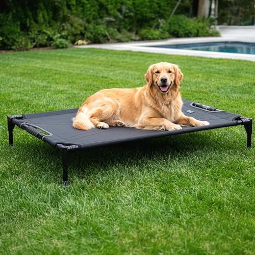 Image of Petsfit 48 Inch Elevated Dog Bed for Large Dogs, Patented Anti-Sag Cot