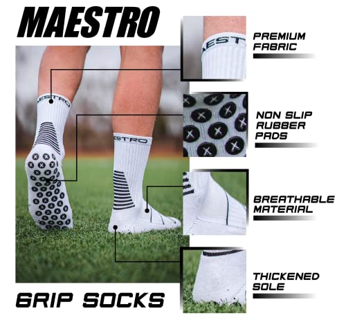 Maestro Soccer Grip Socks for Men and Women with Non-Slip Pads - Anti-Slip Socks Ideal for Football, Basketball, Sports2