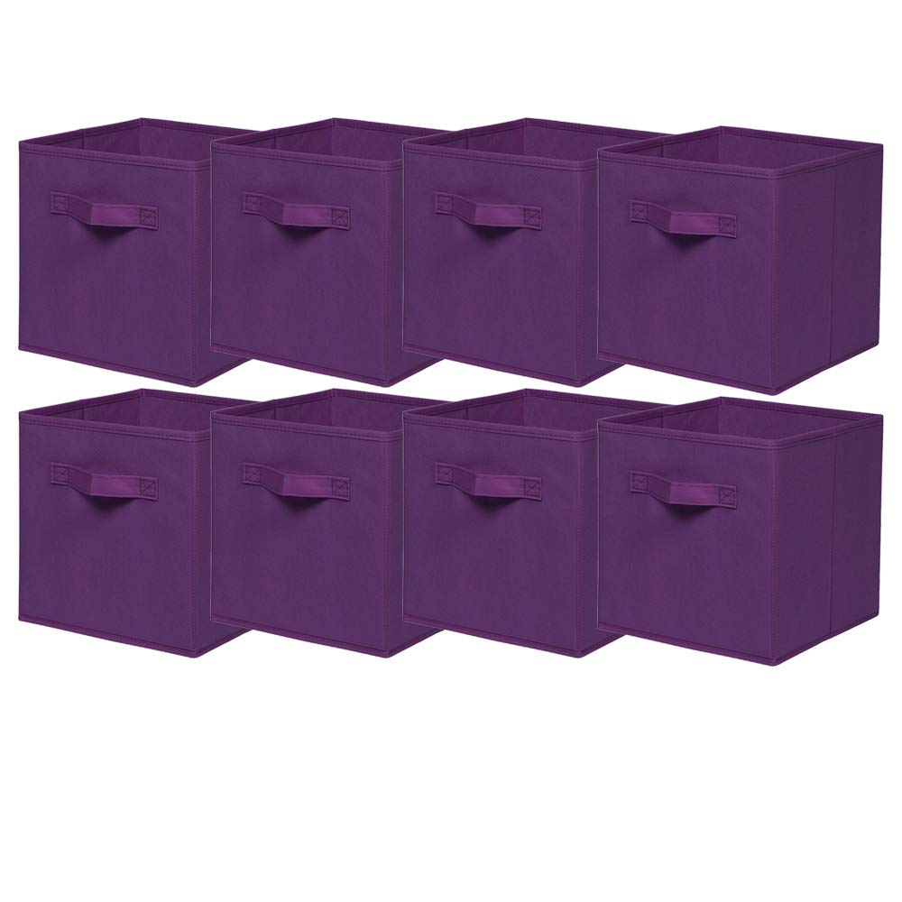 Foldable Storage Cubes Boxes Pack of 10 with Handle for Home Organization, Fabric Wardrobe Storage Box Organizer Basket Bins for Clothes Toys Towels, Collapsible&Durable Dark Blue 33x38x33cm — view 118