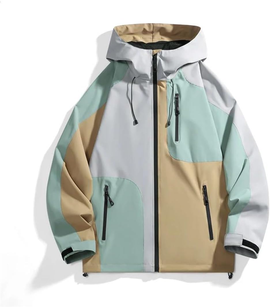 Men Outdoor Sportswear Hooded Waterproof Jacket Lightweight Raincoat Camping Hiking Coat