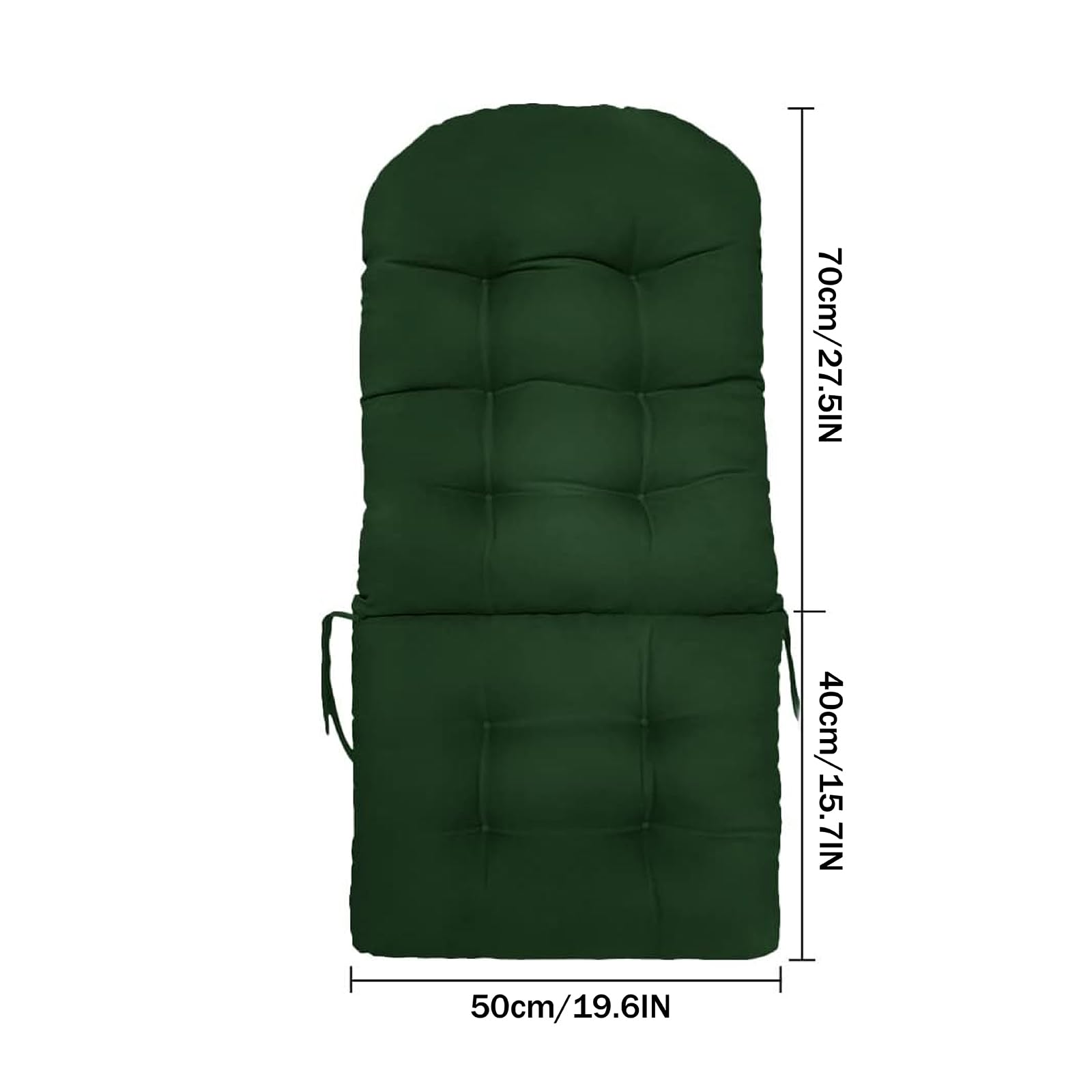 Générique Adirondack Coussin de Chaise de Jardin, Coussin de Chaise à Bascule à Dossier Haut Coussin de Salon Capitonné pour Patio Intérieur et Extérieur à Dossier Haut (Vert)