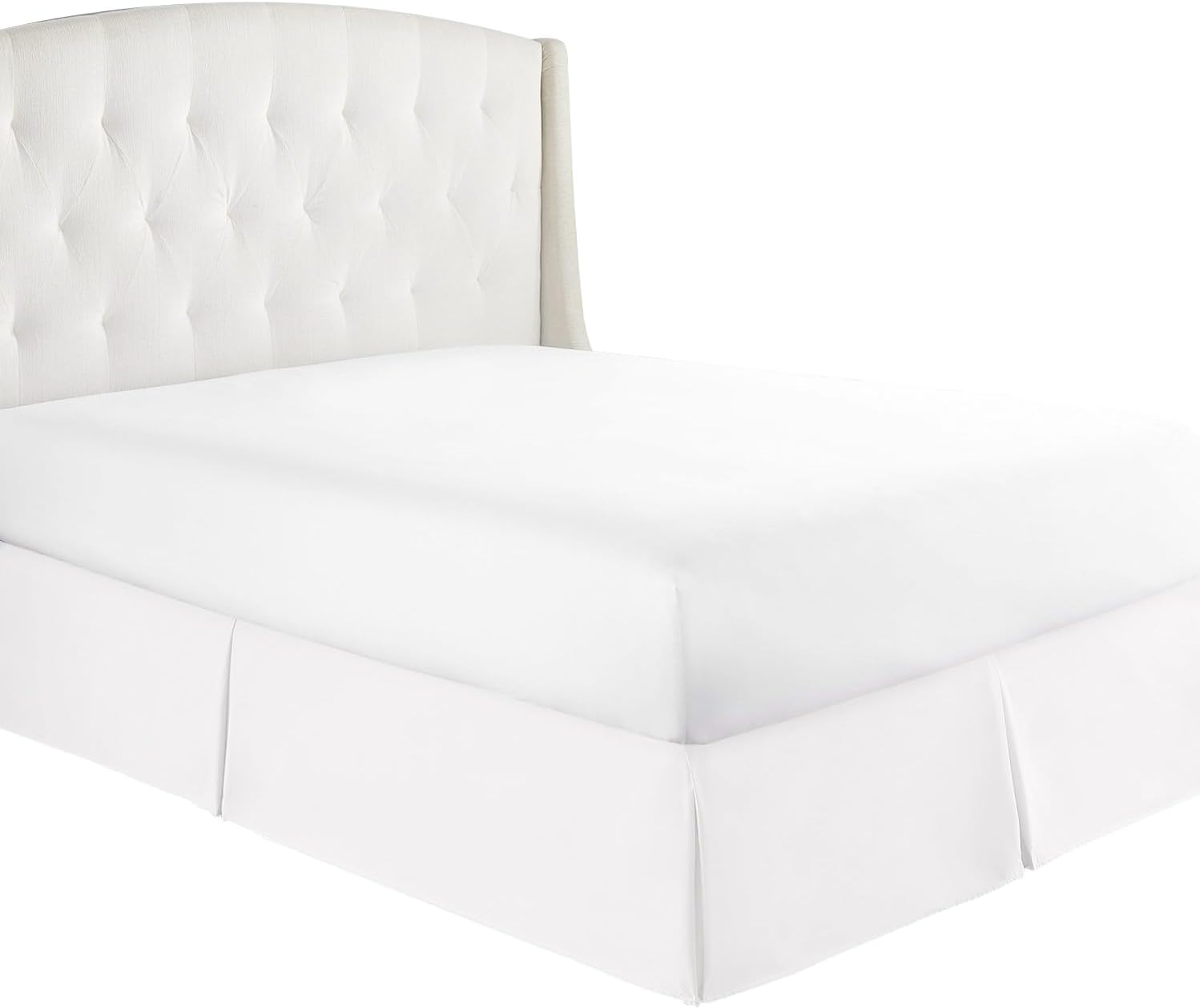 Olympic Queen Bed Skirt - Soft Brushed Microfiber Box Pleated Ruffle Bedskirt - Easy Fit with 15 Inch Tailored Drop Hotel Quality, Shrinkage and Fade Resistant (Olympic Queen, White)