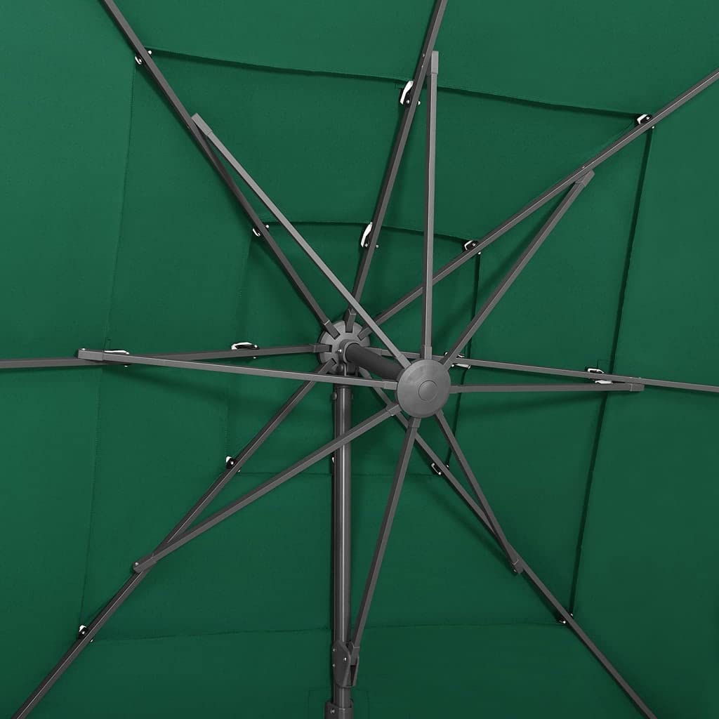 Parasol przeciwsłoneczny z aluminiowym masztem, 4-warstwowy, 250 x szarobrązowy (taupe), parasol ogrodowy z korbą, nachyleniem i ochroną przed promieniowaniem UV, na taras, balkon, do ogrodu