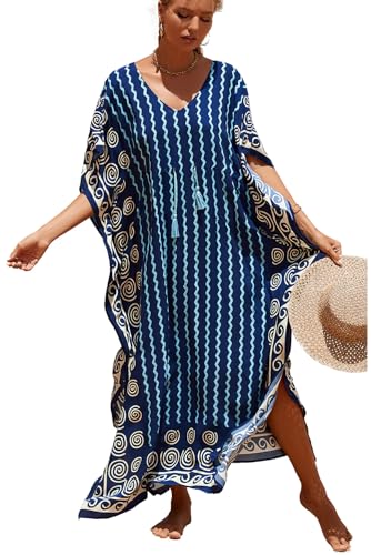 Image of Women Beachwear Long Beach Coverups Kaftan Casual Caftan Dress