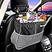 Kuelor Waterproof Car Trash Can, 3 Gallons Leakproof Vehicle Auto Universal Garbage Bag with 3 Mesh Pockets, Collapsible Storage Organizer, Black